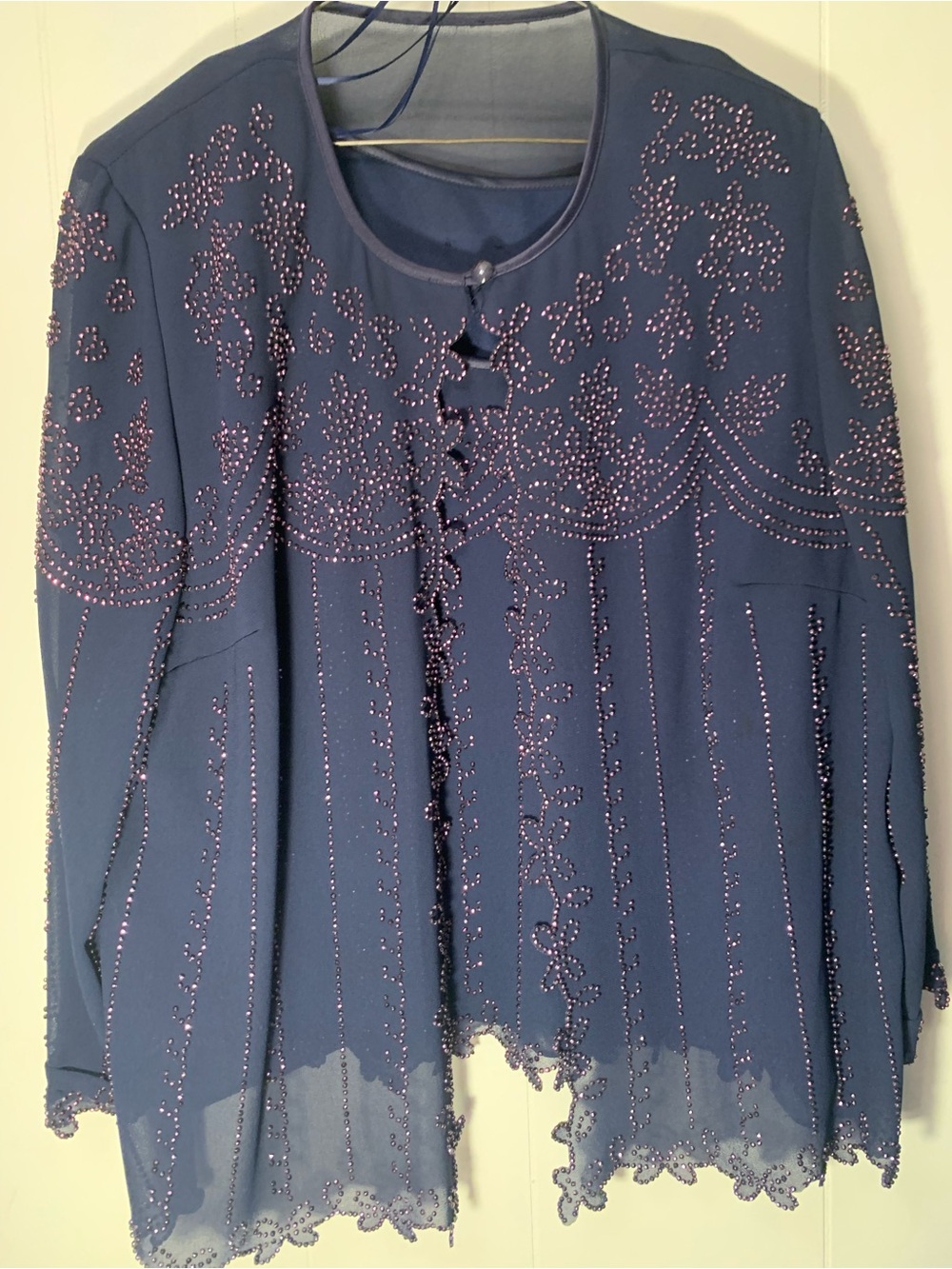 Elegant Navy Blue Women's dress tank and jacket cover.